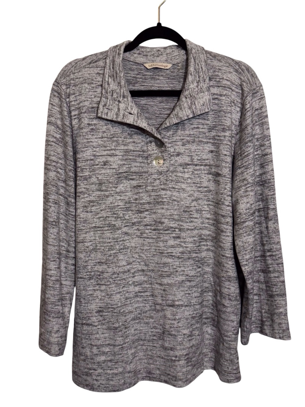 Soft Surroundings Size Medium Gray Touchable Tunic Sweater Casual Lounge
